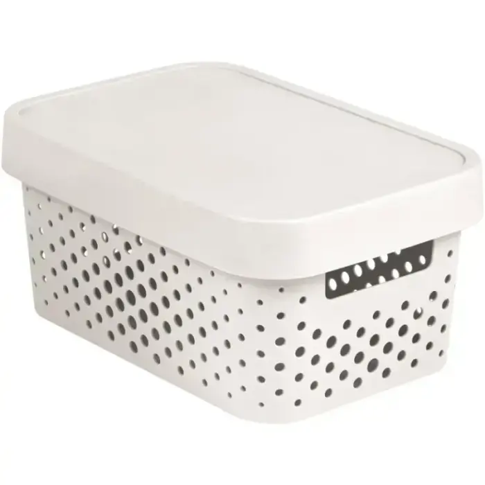 Box with lid Infinity Recycled 4,5L 27x19x12cm white
