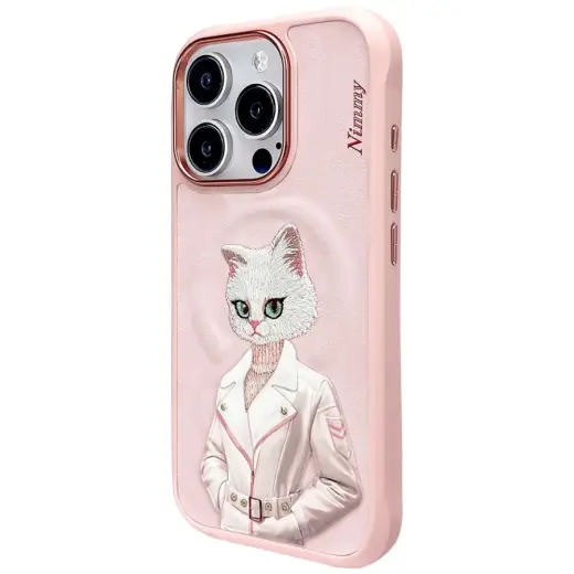 Nimmy Magnetic fashion cute pet phone case for iPhone 16 Pro Max pink Photo