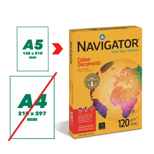 Papīrs NAVIGATOR COLOUR DOCUMENTS A5 120g/m2, 250 loksnes/iepakojumā Foto 2