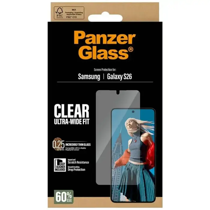 Tempered Glass PanzerGlass Ultra-Wide Fit EasyAligner for Samsung Galaxy S26 Foto 6