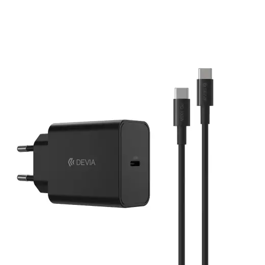 Зарядное устройство Devia Rocket | 45W | PD | USB-C | с кабелем USB-C на USB-C в комплекте | чёрное