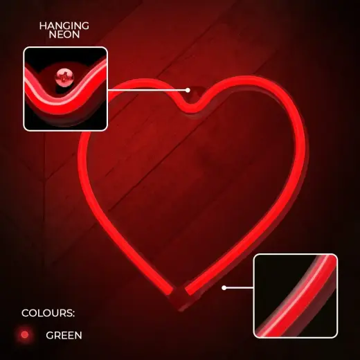 Neon LED Light HEART red Bat + USB FLNE07 Forever Light Foto 5