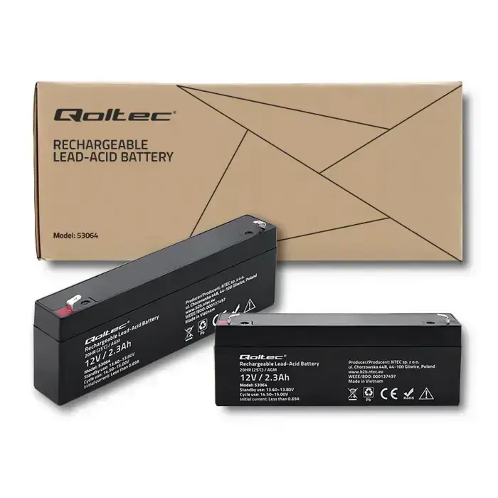 Qoltec AGM battery | 12V | 2.3Ah | Maintenance-free | Efficient| LongLife | for UPS, scale, cash register Foto 7