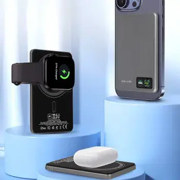 Blavec Power Bank 5000mAh BJ-03 Ultra Slim 7,8mm - Type C - 22,5W magnetic Magsafe 3 in 1 (PBBJ03-MC5G) grey (damaged packaging)