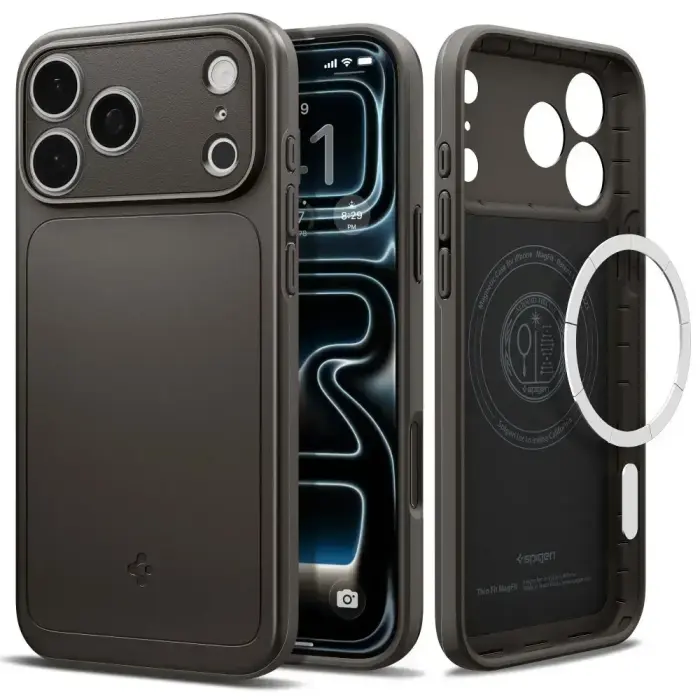Spigen Thin Fit phone case with MagSafe support for iPhone 17 Pro | iPhone 18 Pro gray