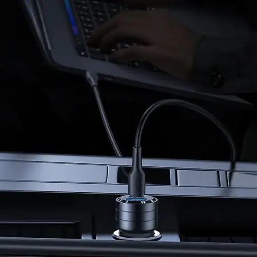 Зарядка для автомобиля USAMS C36 CC176 | 95W | USB-A, USB-C | фиолетовый Фото num