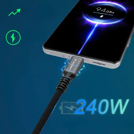 Wozinsky WPS-UY42S USB-C Thunderbolt 4 Cable 240W 2m 4K - Black Foto 7