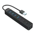 Orico TWU32-4A USB-A 3.0 hub | 4x USB-A 3.0 + 3x USB-A 2.0 + USB-C 5V|3A - black Фото num