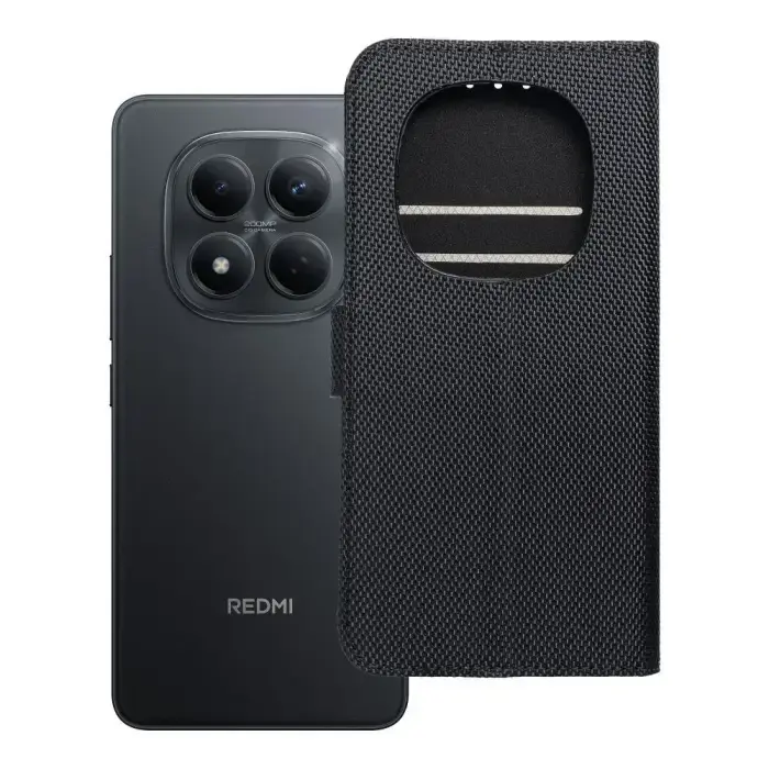 Flip case for Xiaomi Redmi NOTE 15 5G 4Card RFID anti-theft tech fabric black