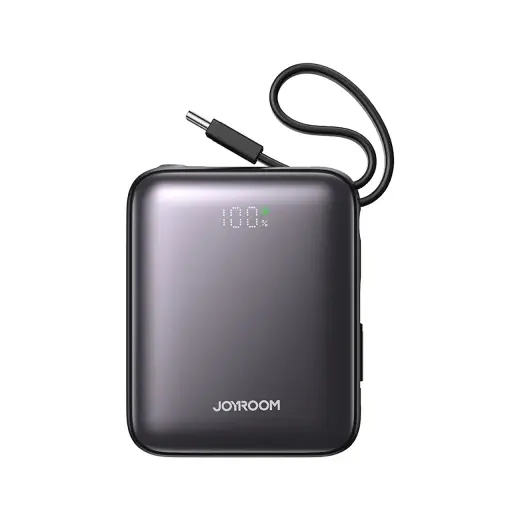 Joyroom Mini Power Bank JR-PBF27 22.5W with dual cable 10000mAh (black) Photo
