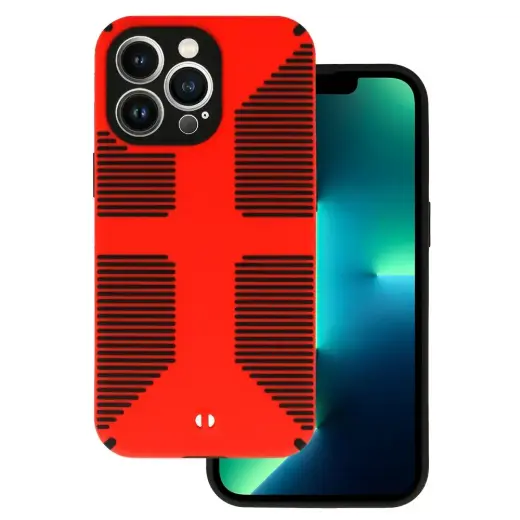 TEL PROTECT Grip phone case for iPhone 13 Pro red