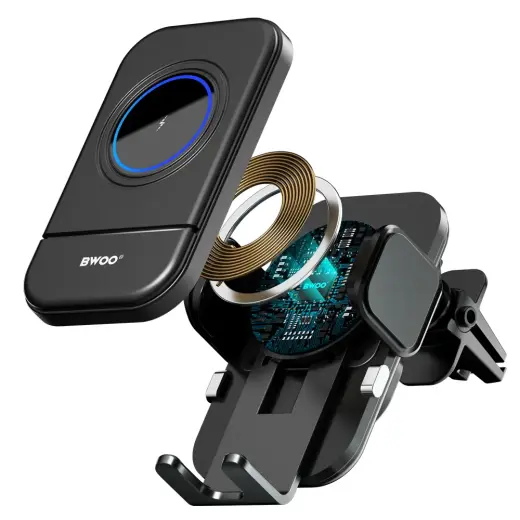 BWOO Automatic 15W Wireless Charger Car Holder ZJ137 Photo
