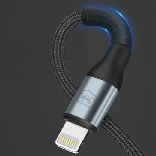 3mk Hyper Cable 3mk Hyper Cable N-SERIES USB-A | Lightning 1m 5V|2.4A 12W | black Foto 5