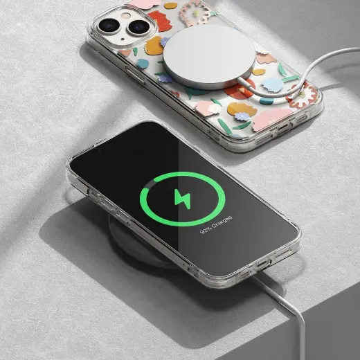 Ringke Fusion Design Armored Sleeve Cover with Gel Frame for iPhone 14 Plus transparent (Floral) (FD637E31) Photo