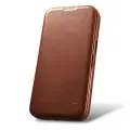 iCarer CE Oil Wax Premium Leather Folio Case iPhone 14 Plus magnetic flip case MagSafe brown (AKI14220707-BN) — Photo 2