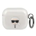 Karl Lagerfeld case for AirPods 3 KLA3UKHGS silver Glitter Karl`s Head Фото num