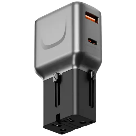 Wall charger Energea TravelGo Adapter 35 USB-A|USB-C 35W graphite-black