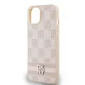 DKNY Leather Checkered Mono Pattern & Printed Stripes Case for iPhone 15 Plus | 14 Plus - Pink — Foto 6