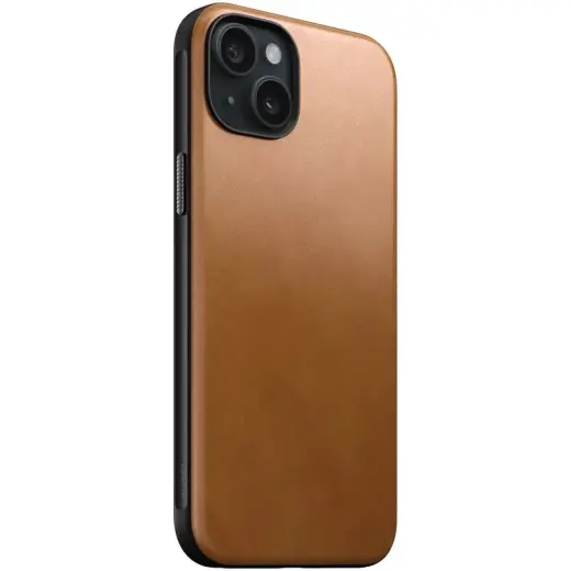 Nomad Modern Leather case for iPhone 15 Plus 6,7" english tan Фото num