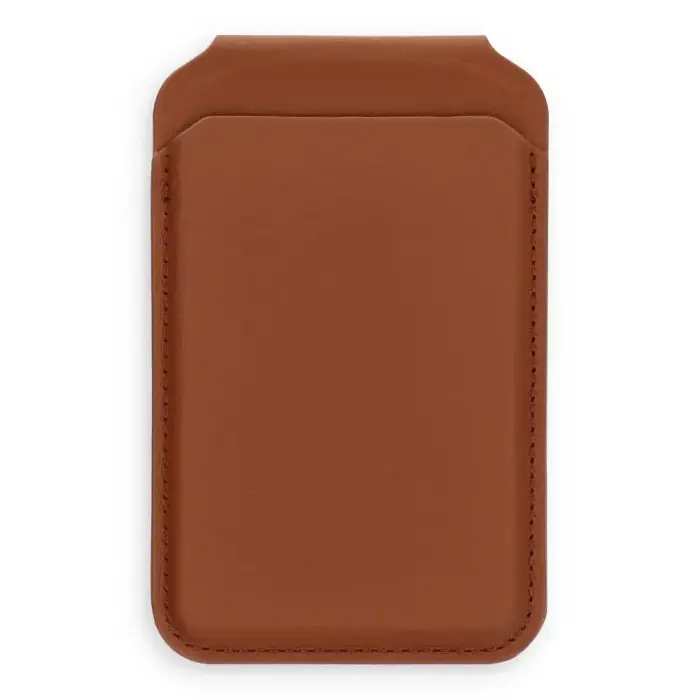 Leather wallet with stand, compatible with MagSafe Satechi Vegan Leather Wallet Stand brown