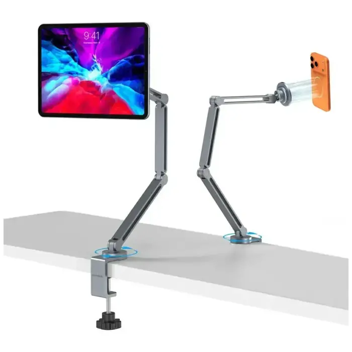Magnetic holder for phone and tablet 4smarts Mount ErgoPro Desk Clamp - grey