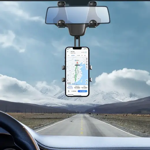 Car phone holder for the rearview mirror - black Foto 9