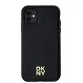 DKNY PU Leather Repeat Pattern Stack Logo MagSafe Case for iPhone 11 Black — Foto 1