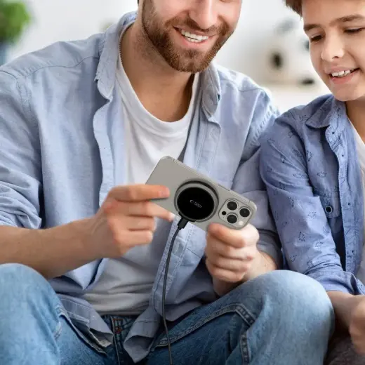 Tech-Protect QI15W-A33 inductive charger with MagSafe and stand with USB-A | USB-C cable - black Фото num