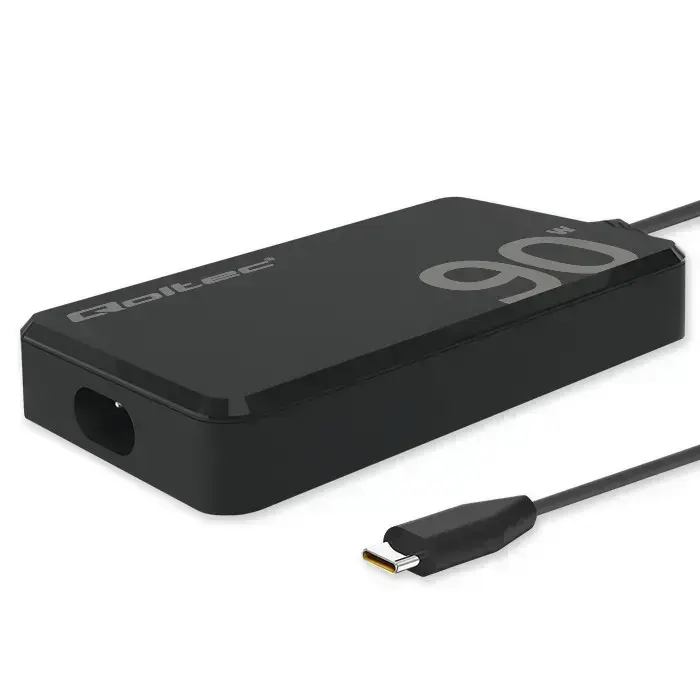 Зарядное устройство Qoltec SLIM | 90W | PD, GaN | USB-C | с кабелем USB-C на USB-C в комплекте