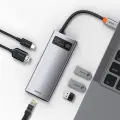 Baseus Metal Gleam 6in1 multifunctional HUB USB Type C - USB Type C Power Delivery 100 W | HDMI 4K 30 Hz | 3x USB 3.2 Gen 1 | RJ45 1 Gbps (CAHUB-CW0G) Foto 16