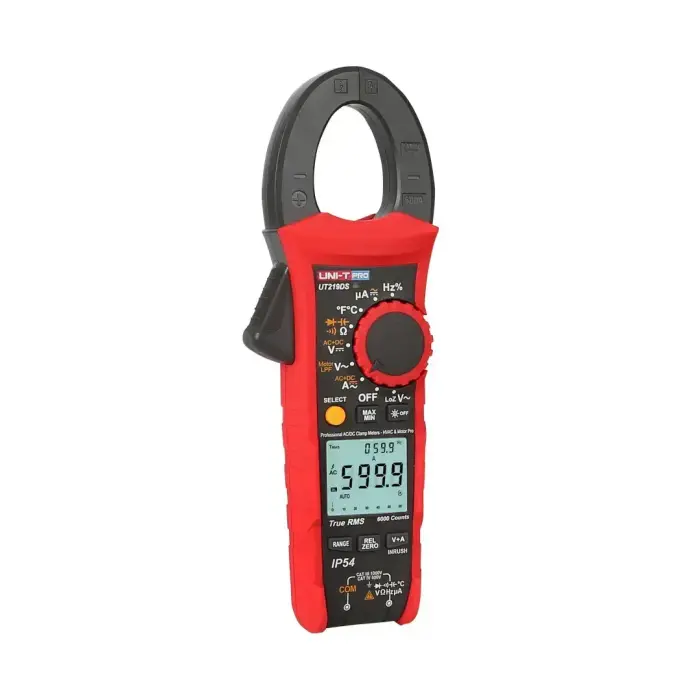 Pro series Dual-Display AC/DC Industrial Clamp Meter, 1000V AC/DC, 600A AC/DC, 60MΩ, 60mF, 40MHz, 1000℃;  IP54; True RMS, UNI-T