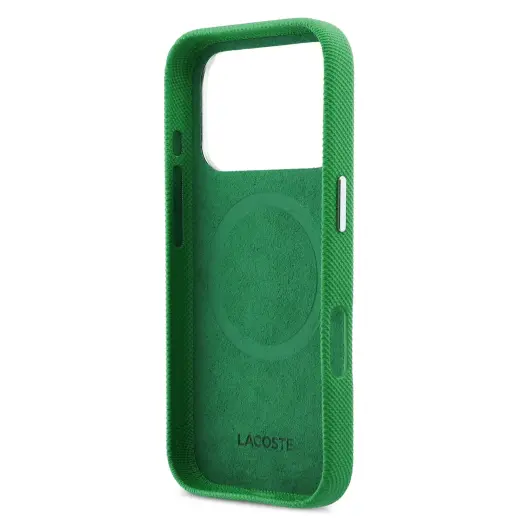 Lacoste Iconic Petit Pique Metal Logo MagSafe Case for iPhone 17 Pro Green Foto 5