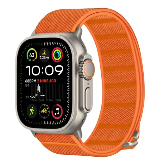 TECH-PROTECT NYLON SLIP APPLE WATCH 6 | 7 | 8 | 9 | 10 | SE | ULTRA 1 | 2 (44 | 45 | 46 | 49 MM) ORANGE Foto 3