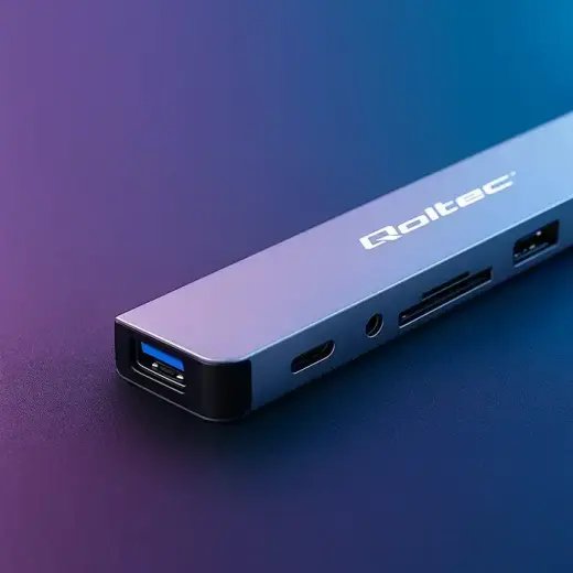 Qoltec Hub Adapter 8in1 USB-C/USB | USB-C | 4xUSB | SD/TF card | JACK 3.5mm TRRS Фото num