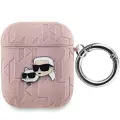 Karl Lagerfeld KLA2PGKCPP AirPods 1|2 cover różowy|pink Monogram Karl & Choupette Head Фото num