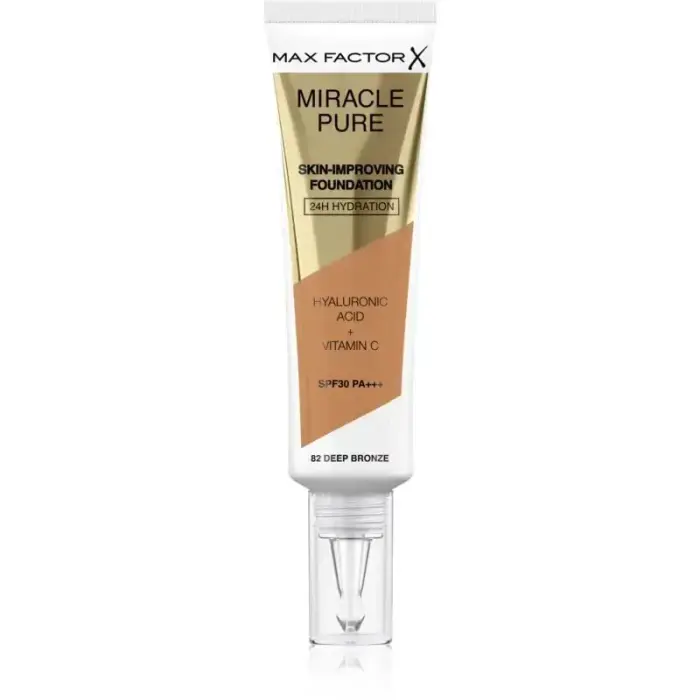 Max Factor Miracle Pure Skin-Improving Foundation 24h Hydration Spf30 82-Deep Bronze 30ml