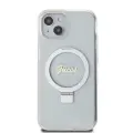 Guess IML Ring Stand Glitter MagSafe Case for iPhone 15 Transparent Фото num