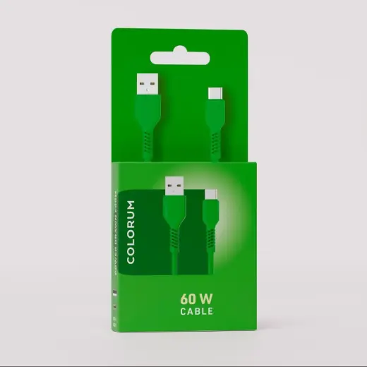 COLORUM CK60-AC-04 data transfer and charging cable | USB-A to USB-C | 15W | 1.8m | green Photo