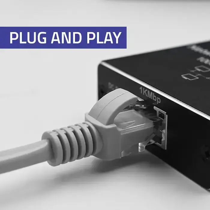 Qoltec Splitter mini SWITCH 1x2 port RJ45 | 1000Mbps | USB-C | Aluminium Foto 5