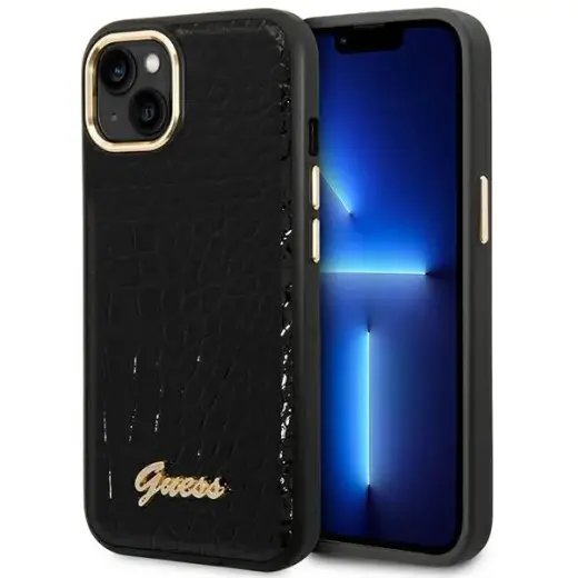 Guess GUHCP14MHGCRHK iPhone 14 Plus 6,7" czarny|black hardcase Croco Collection Фото num