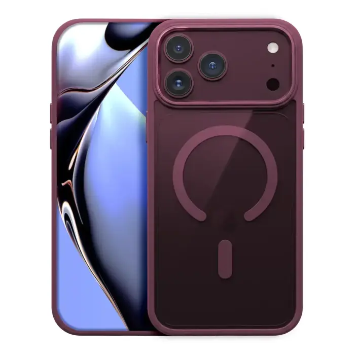 Color Clear Mag case for iPhone 17 Pro 6,3" / 18 Pro 6,3'' dark cherry