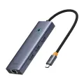 4in1 Hub Baseus  UltraJoy USB-C do 3x USB 3.0 + RJ45 (space grey) Foto 3