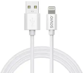 SAVIO vads | USB-A uz Lightning | 12W | 1m | balts