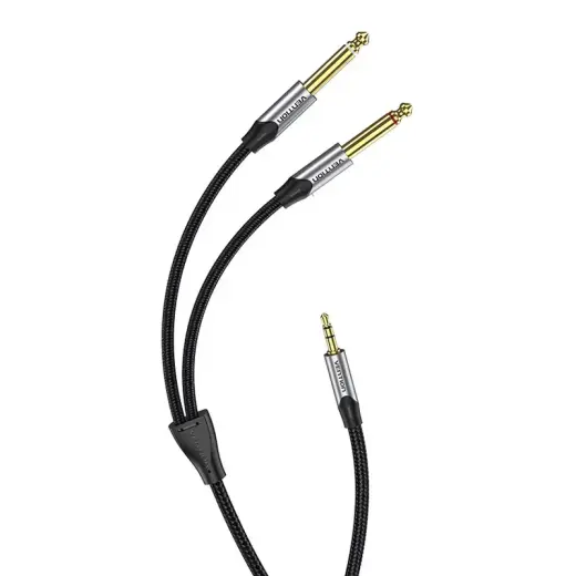 Audio cable mini jack 3.5mm to 2x jack 6.35mm male Vention BARHL 10m Foto 5