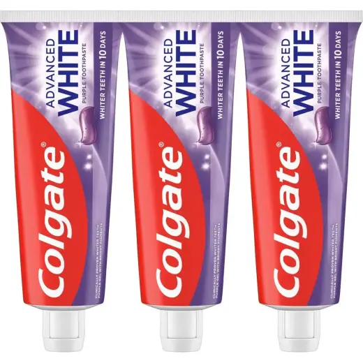 Colgate, Dentifricio, Advanced White Purple Trio Zahnpasta 3 X 75 Ml (75ml) Фото num