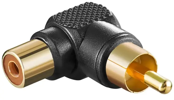 Pāreja RCA Kontaktdakšiņa Ligzda melna  90°