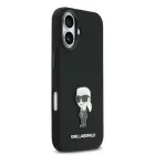 Karl Lagerfeld Liquid Silicone Metal Ikonik Case for iPhone 17 Black Foto 3