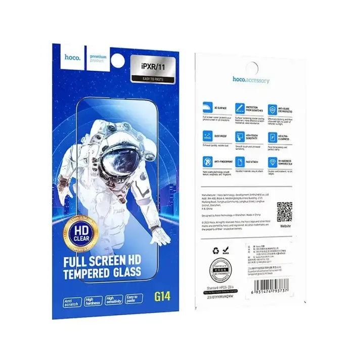 Tempered glass to iPhone XR / 11 Hoco HD 5D Guardian shield 10 pcs G14 black Foto 8