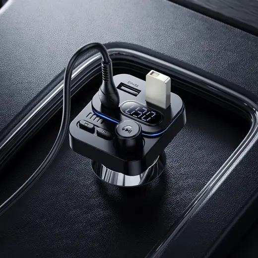 Borofone Transmitter FM BC61 Ocean MP3, Bluetooth - 2xUSB + Type C - PD 45W black Photo