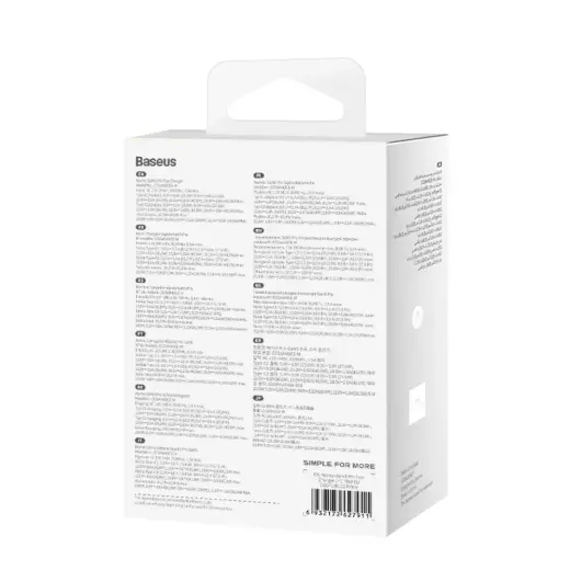 Baseus GaN5 Pro 40W 2xUSB-C Wall Charger - White Foto 8